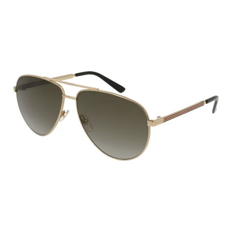 gucci brown gradient aviator sunglasses gg0137s 001 61|Gucci Gold / Brown Gradient Women's Sunglasses GG0137S .